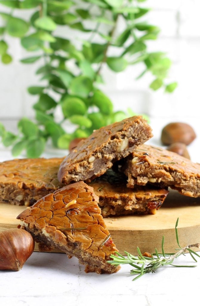 Chestnut Cake with Raisins, Pine Nuts, and Rosemary