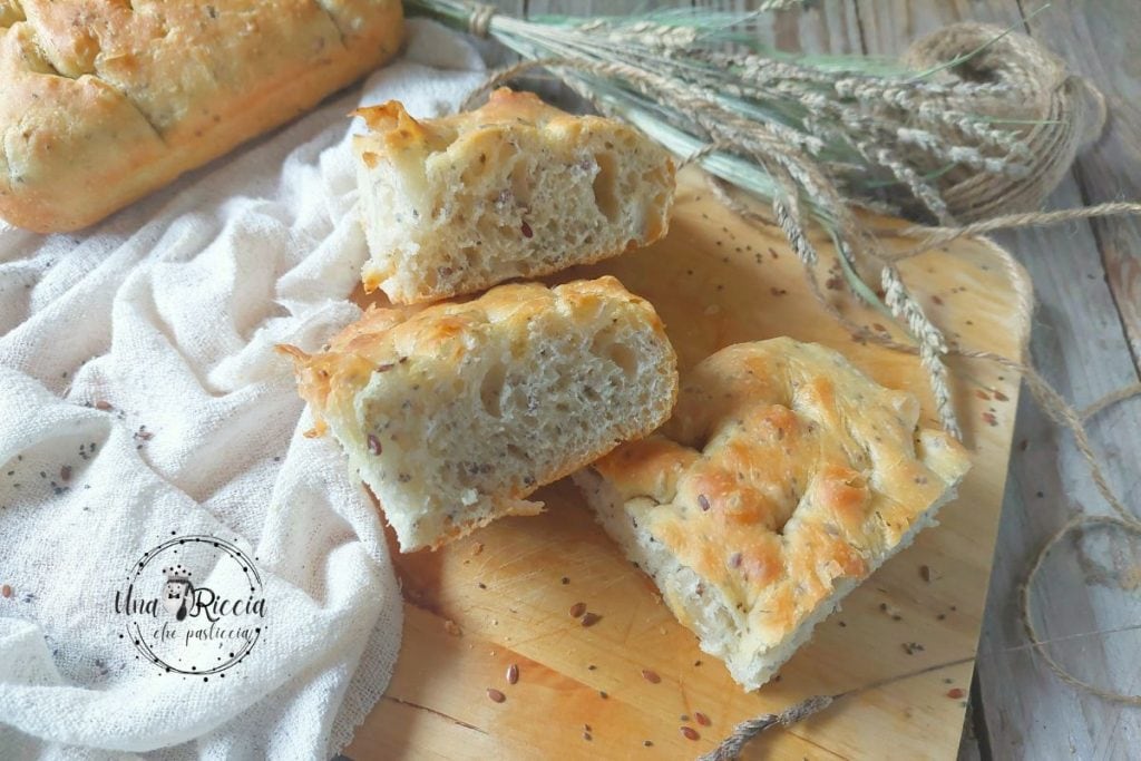 soft and risen chia and flax focaccia cover