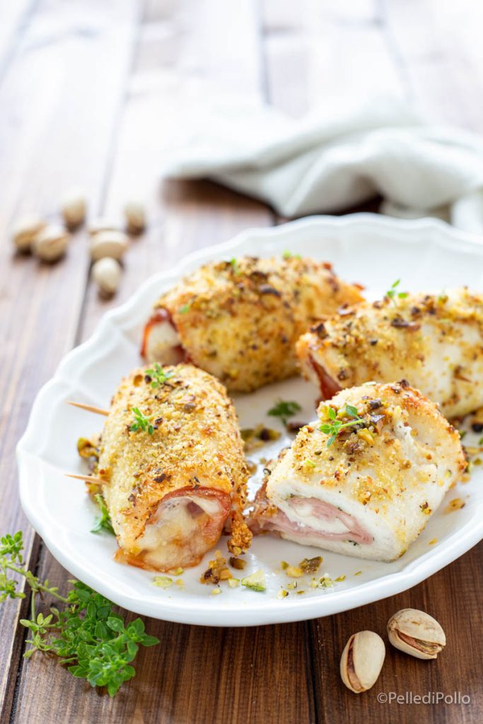 rolls with mortadella and pistachios