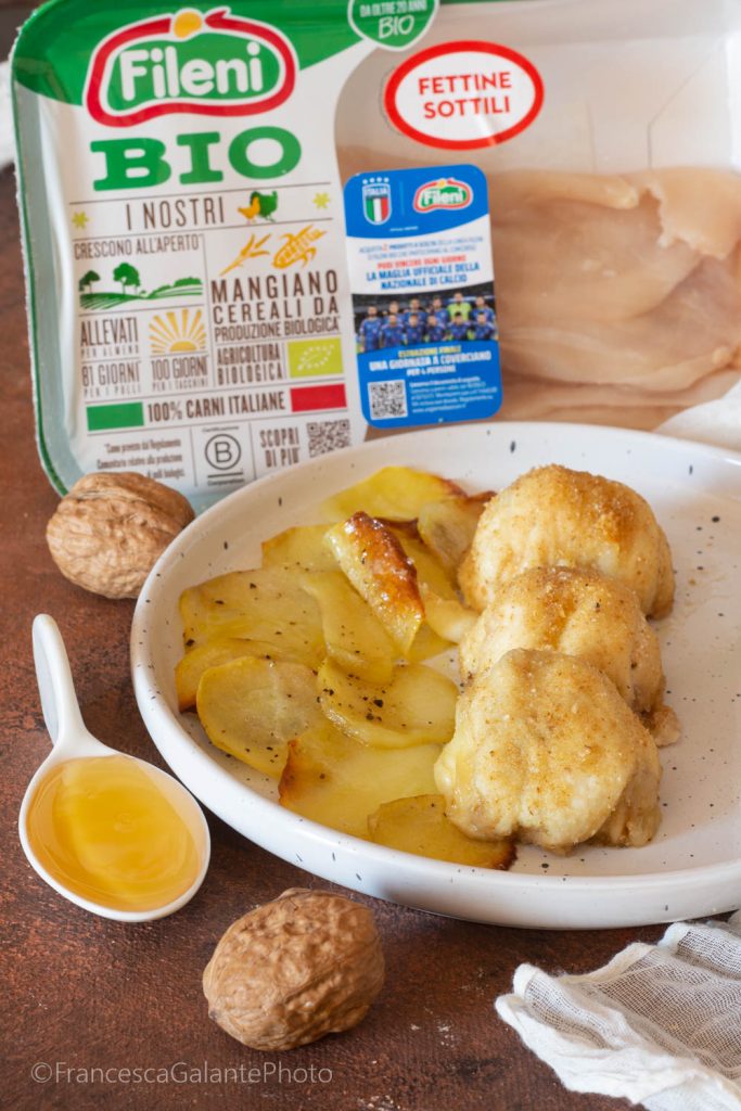 Chicken Bombettes with Walnuts, Honey, and Smoked Cheese