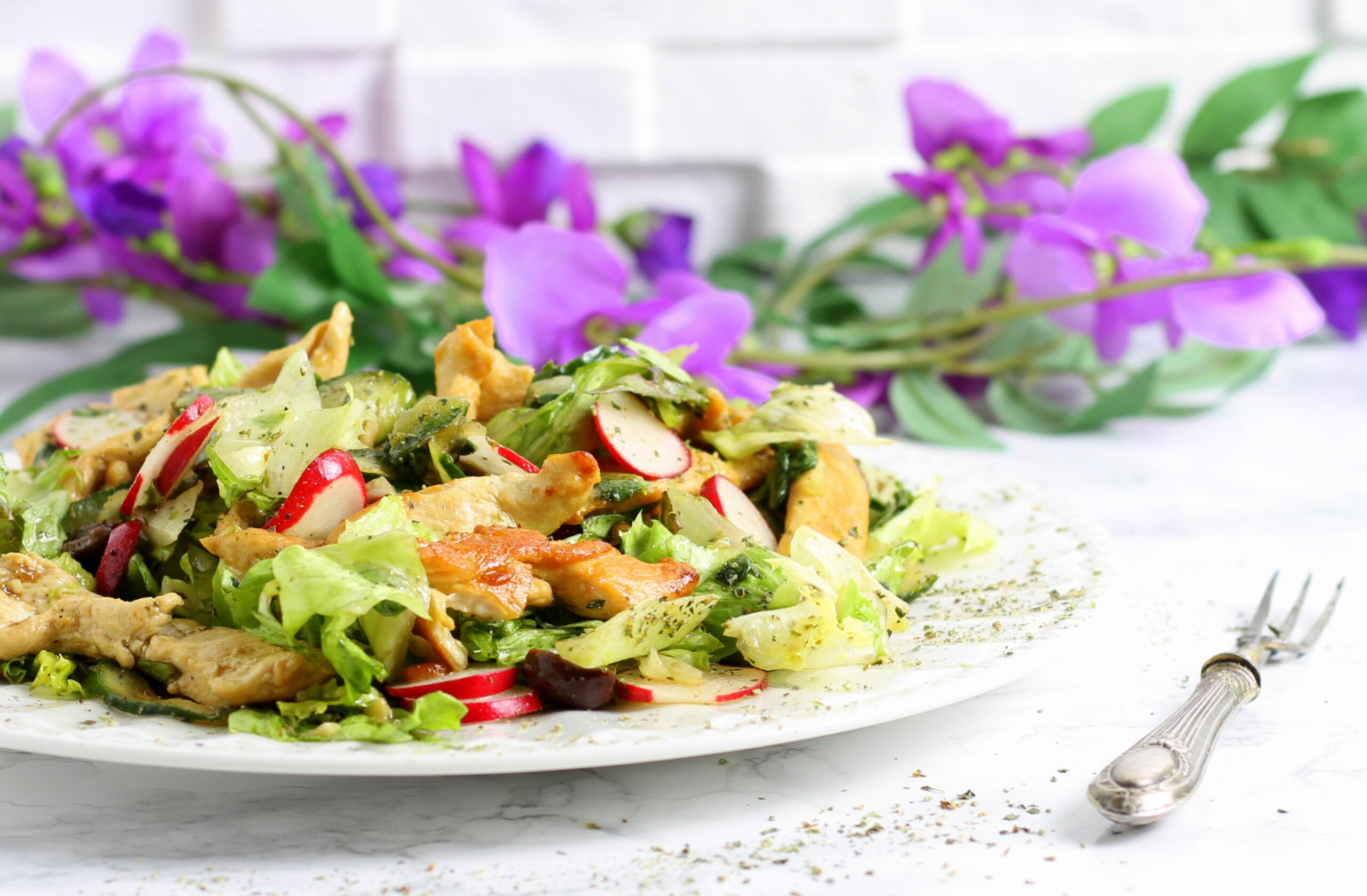 Chicken Salad with Radishes and Olives