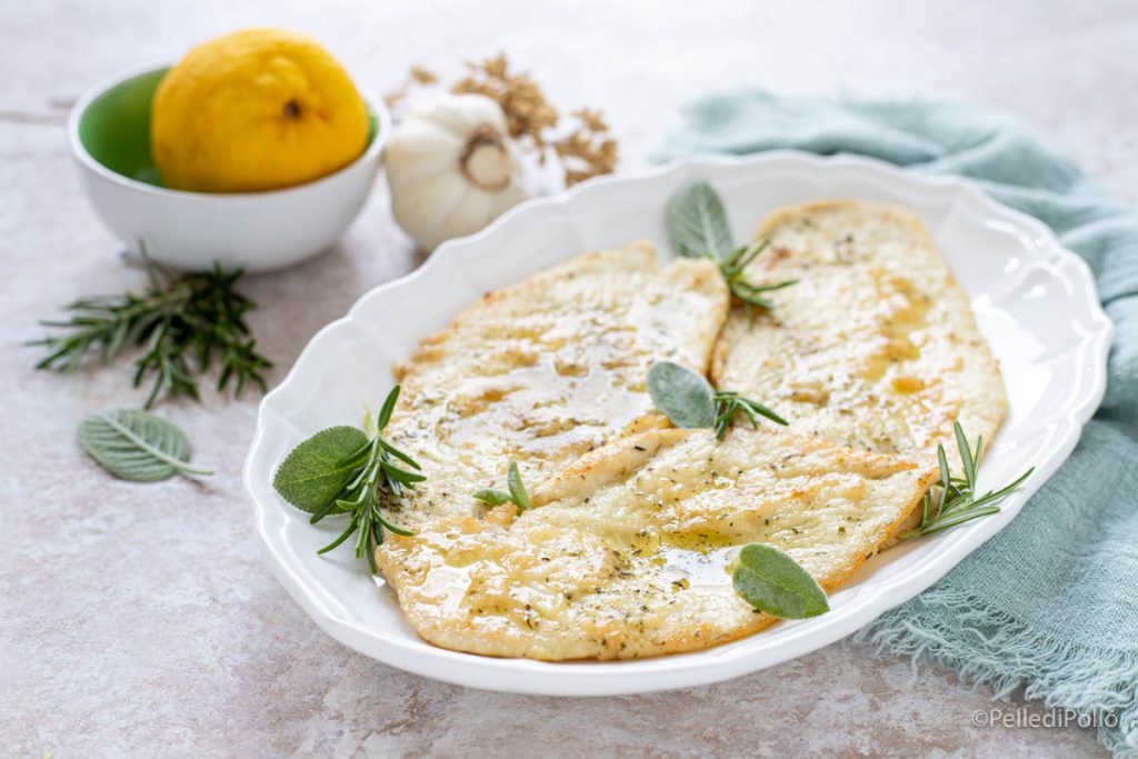 chicken slices with sage and rosemary