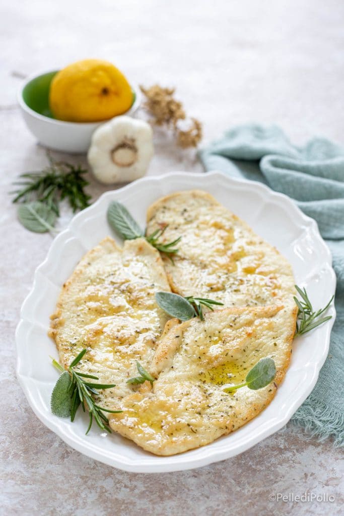 chicken scallops with rosemary and sage