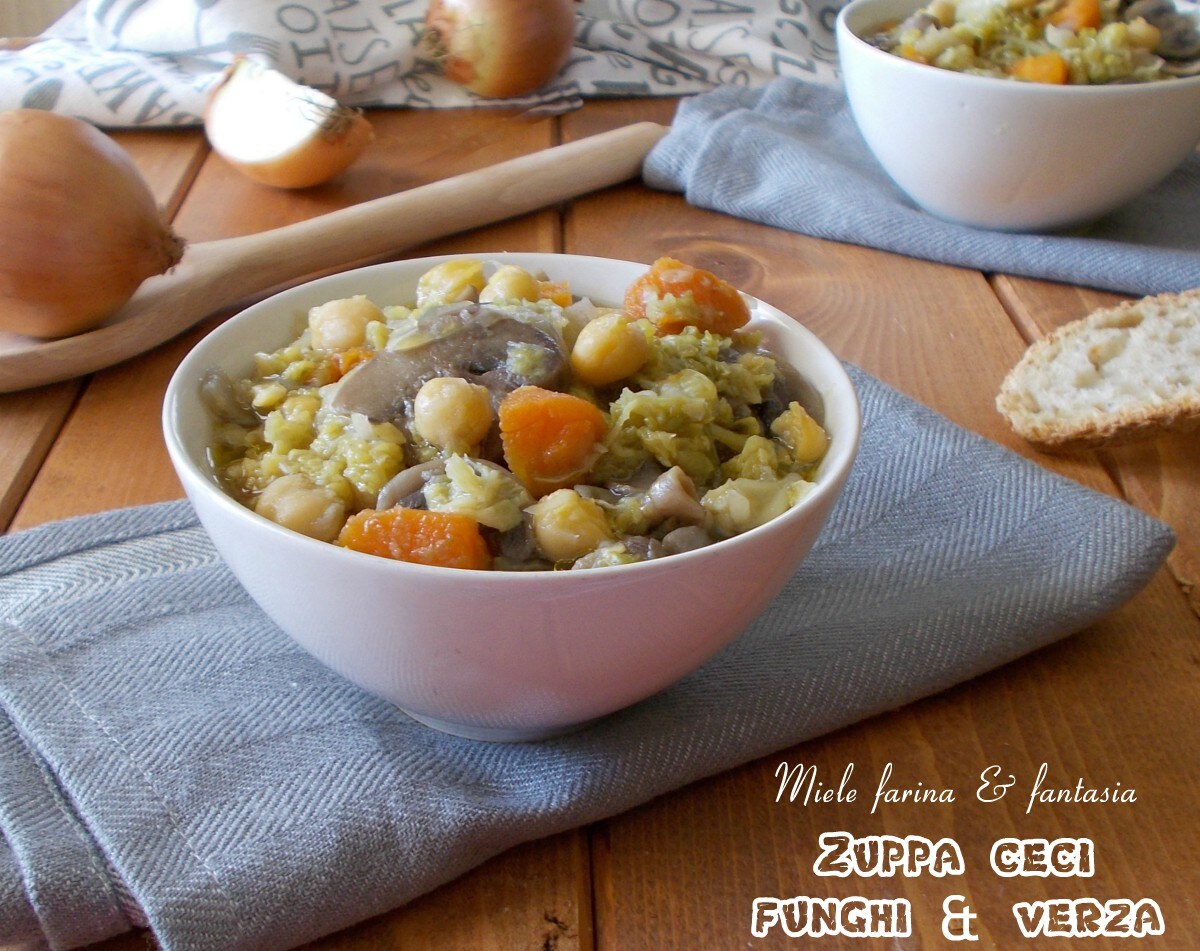 Chickpea Soup with Mushrooms and Cabbage