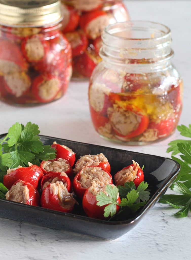 Chili Peppers Stuffed with Tuna in Oil