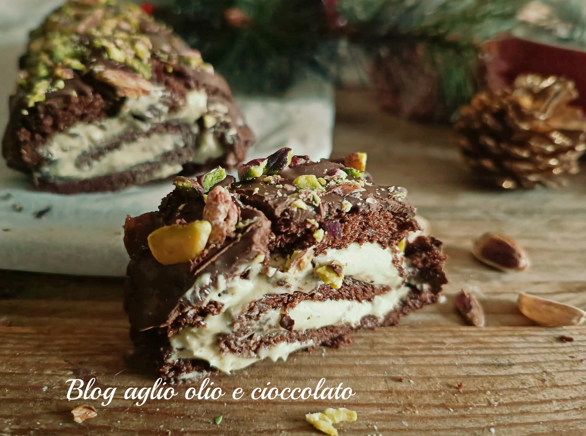 CHOCOLATE AND PISTACHIO ROLL