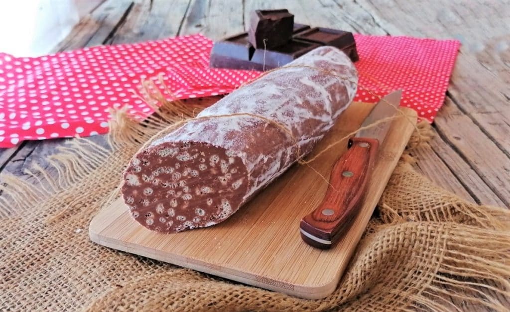 chocolate salami with puffed rice