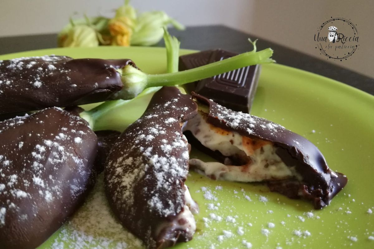 Chocolate Stuffed Zucchini Flowers