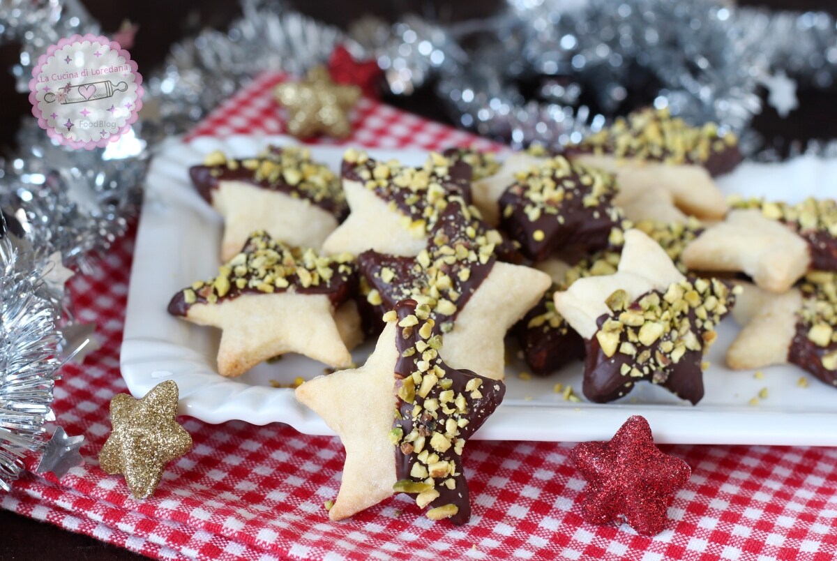 CHRISTMAS STAR COOKIES with chocolate and pistachios, the best Festive cookies