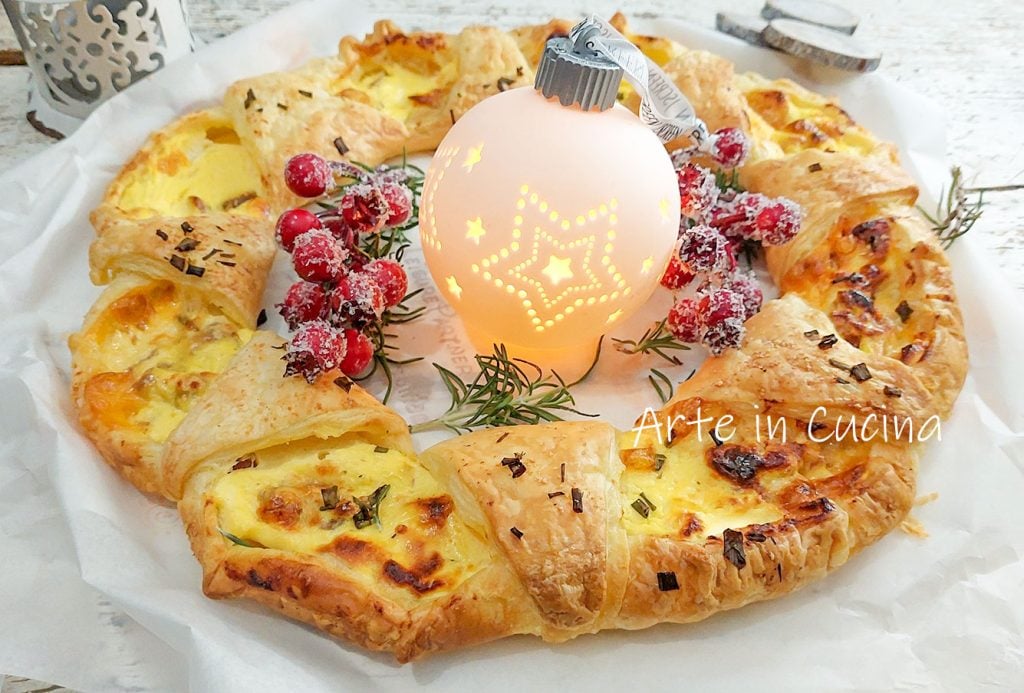 CHRISTMAS WREATH with Puff Pastry Ricotta and Cold Cuts