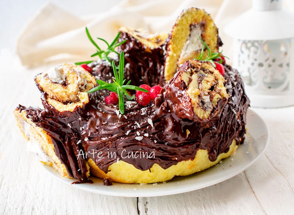 Christmas Yule Log Bundt Cake