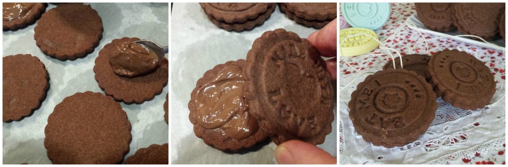 cocoa shortbread cookies with Nutella