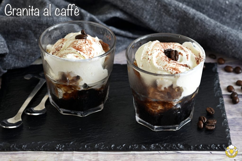 coffee granita with cream Sicilian recipe with or without ice cream maker the chicco di mais