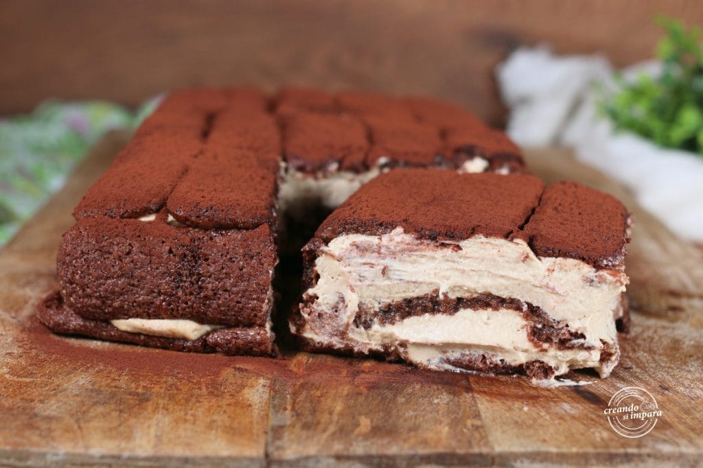 cold Pavesini paradise cake with coffee