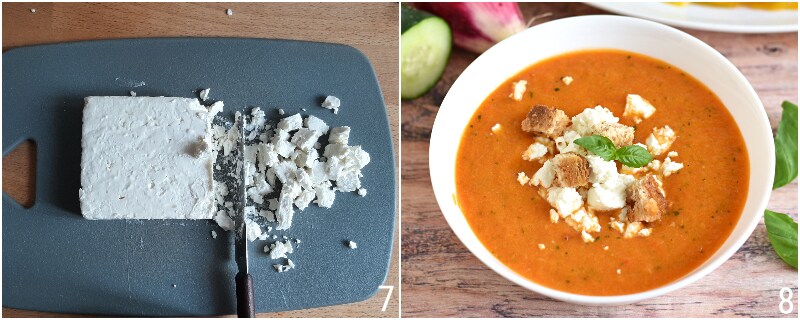 cold pepper soup with feta recipe summer soup pepper gazpacho first detail the chicco di mais 4 garnish