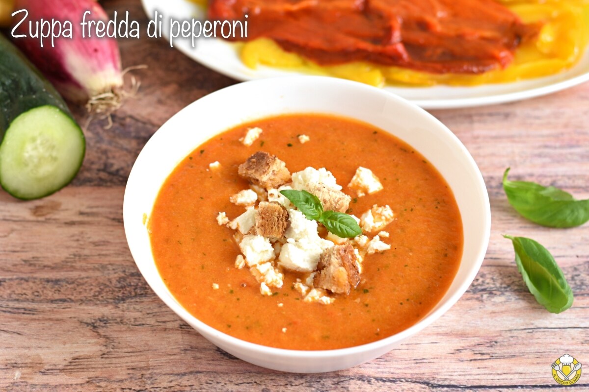 Cold Pepper Soup with Feta