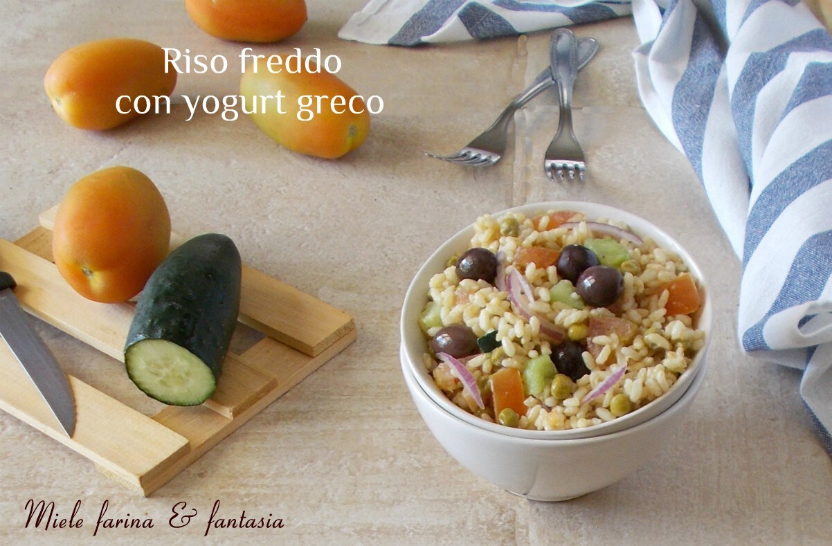 Rice Salad with Greek Yogurt and Vegetables