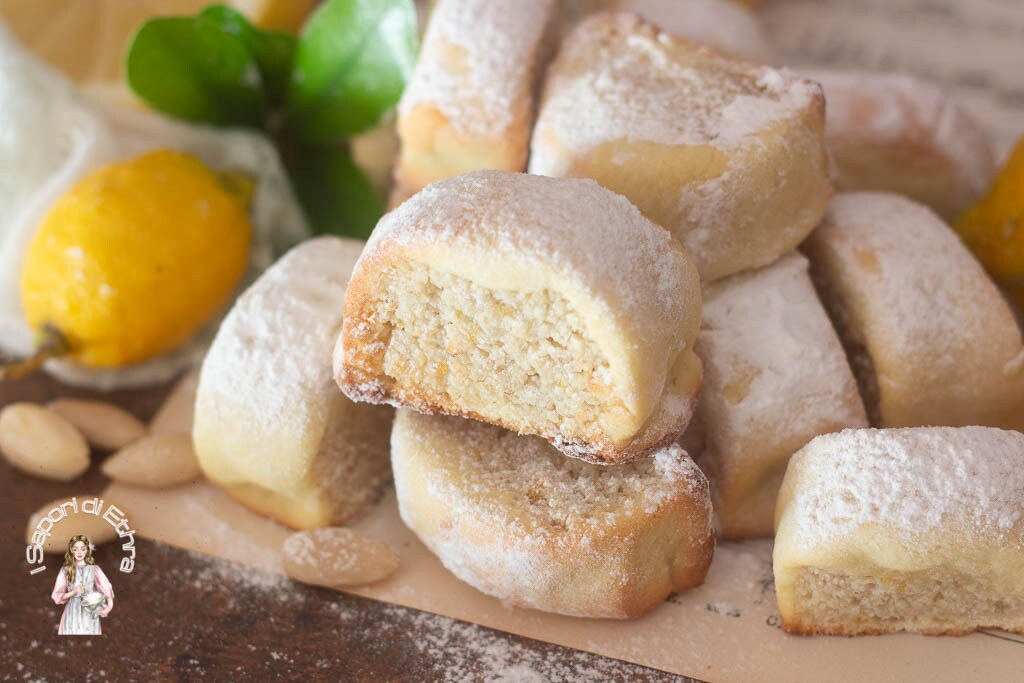 Cookies filled with almond paste and lemon