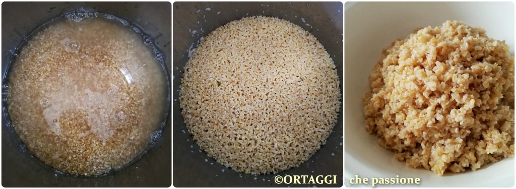 pressure cooking bulgur - bulghur - cracked wheat - cooked barley