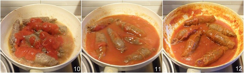 cooking Roman-style rolls in tomato sauce