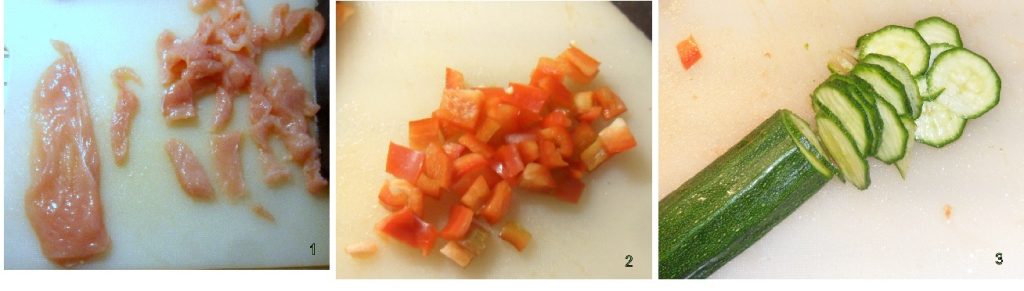 cutting vegetables for the couscous with chicken