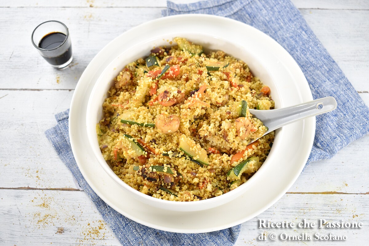 Couscous with Vegetables and Shrimp