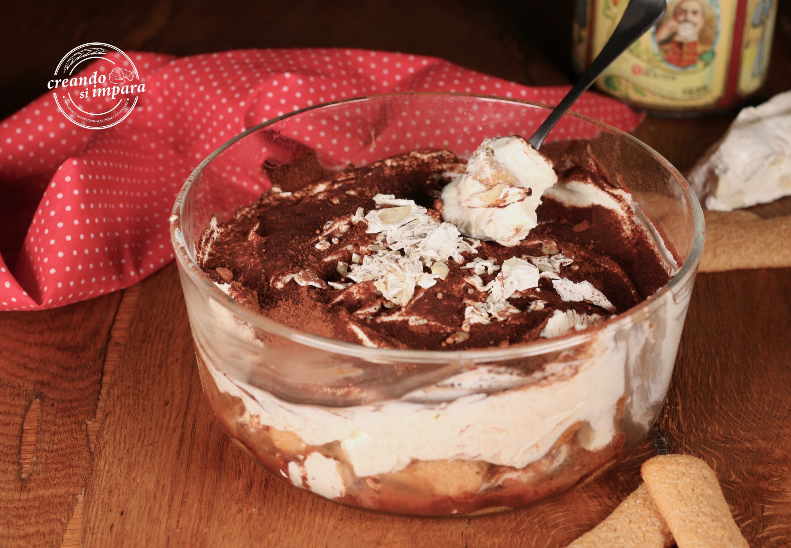 Creamy Dessert with Ladyfingers and Nougat