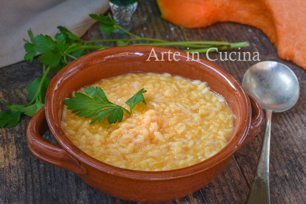 Creamy pumpkin and potato risotto
