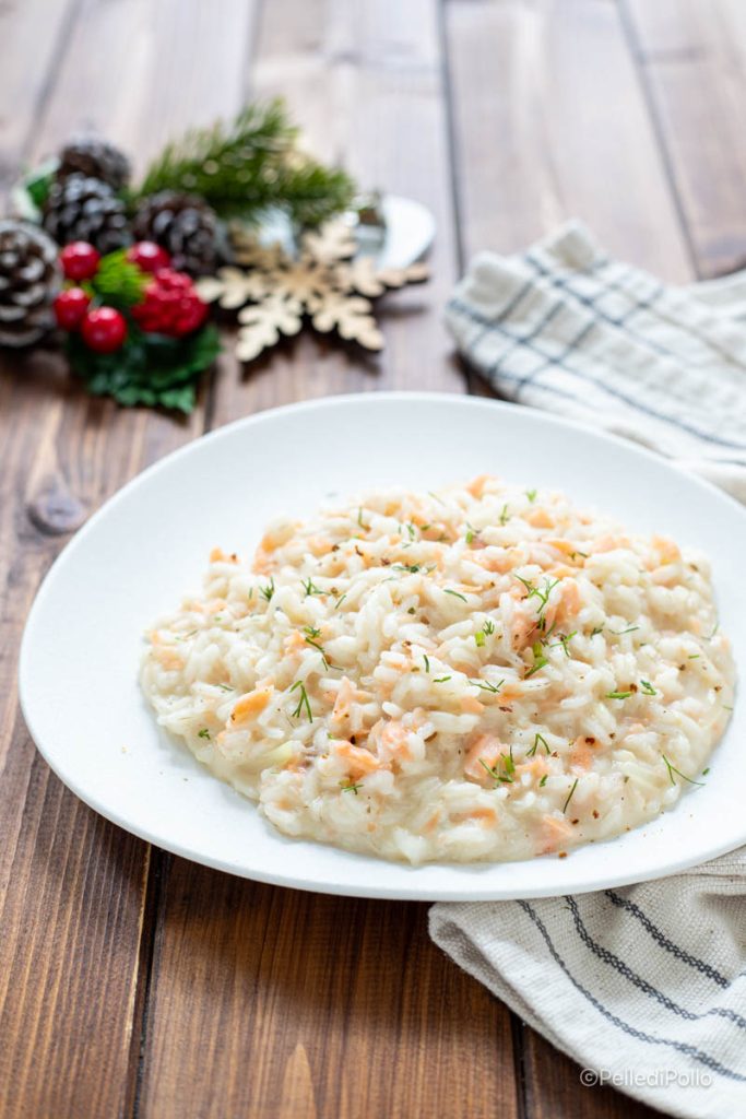creamy risotto with smoked salmon