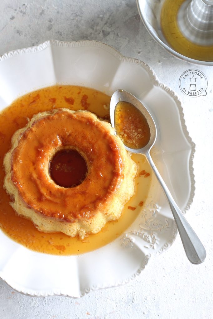 pudding with milk eggs and caramel cooked in an electric pressure cooker or instant pot