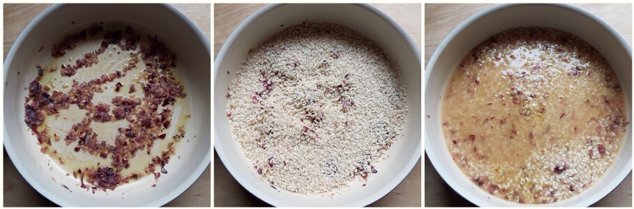 crescenza and speck risotto - step 1