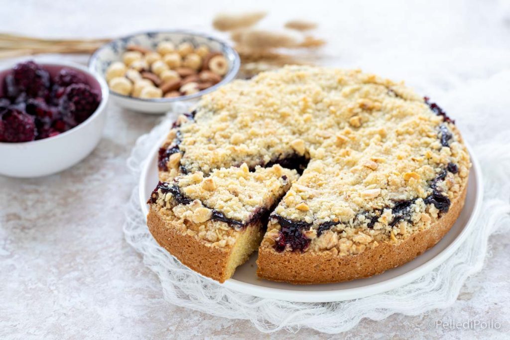 crumble cake with jam