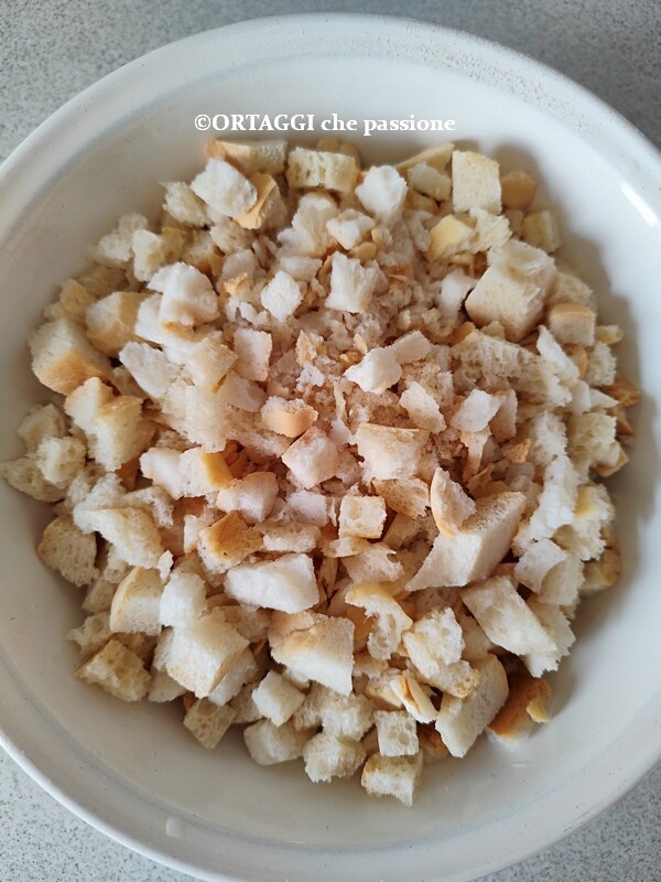 cut stale bread into regular pieces