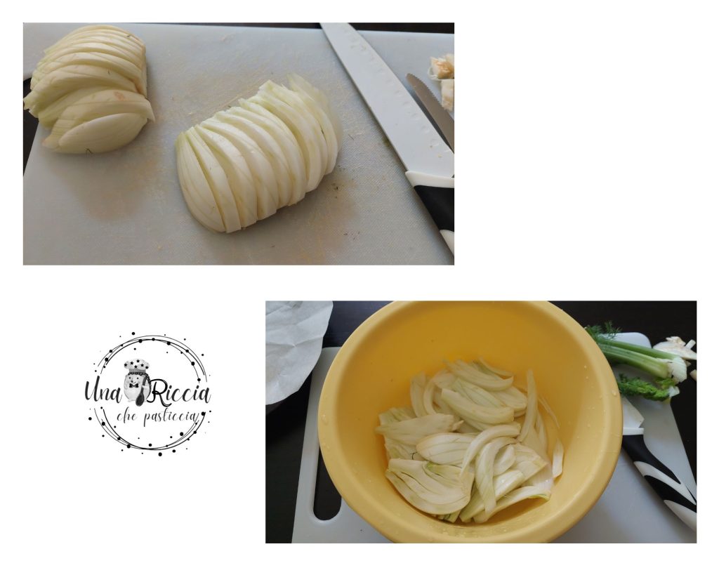 cutting fennel gratin