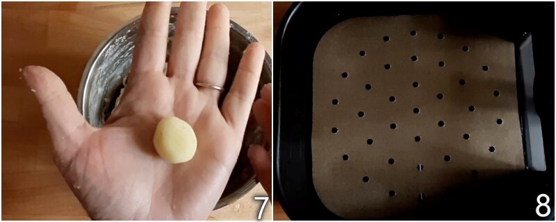 d. form the boiled potato balls