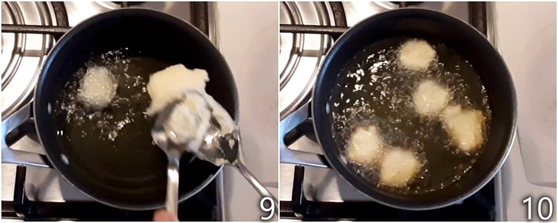 d. fry the ricotta castagnole in spoonfuls