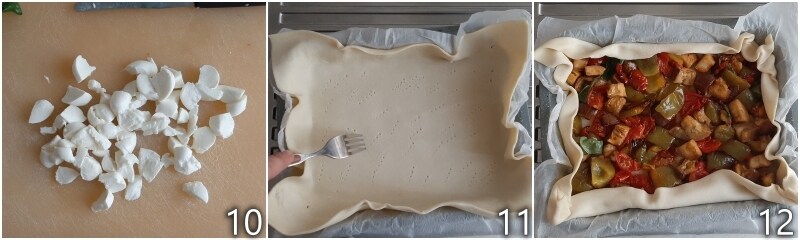 d. stuff the rectangular puff pastry with the vegetables