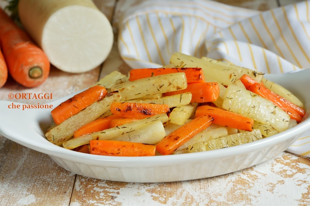 daikon in a pan with carrots - vegetable side dish