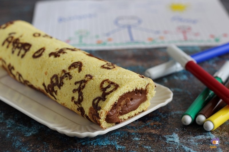 Delicious Roll for Father's Day filled with Nutella mousse