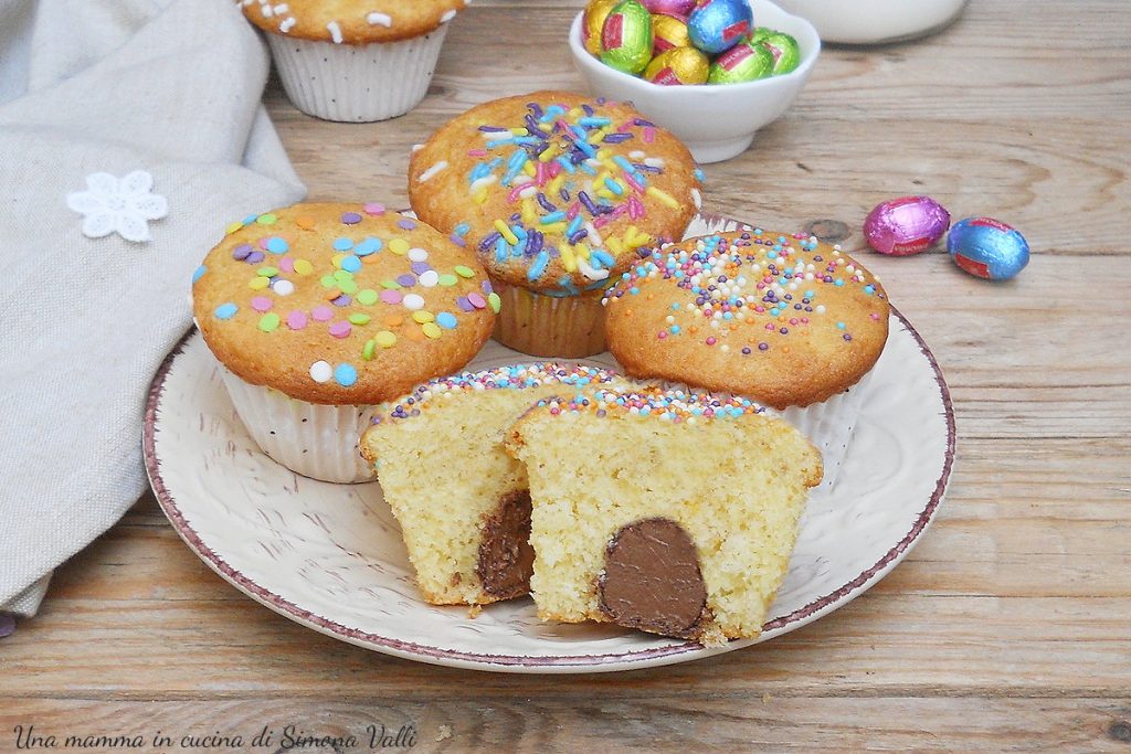 easter muffins with chocolate eggs