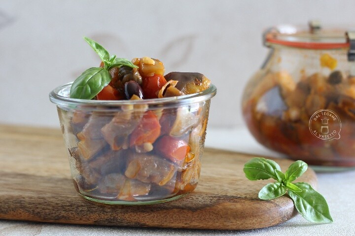 Eggplant Caponata in Jar Cooking