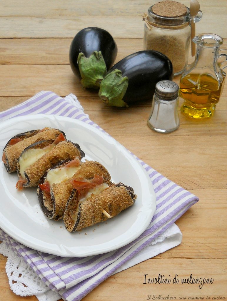 eggplant rolls with speck and provola vert