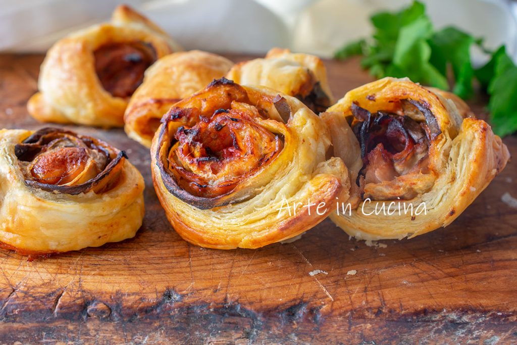 Eggplant Swirls with Ham in Puff Pastry