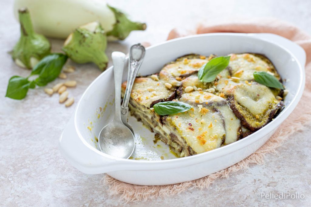 eggplant pie and pesto