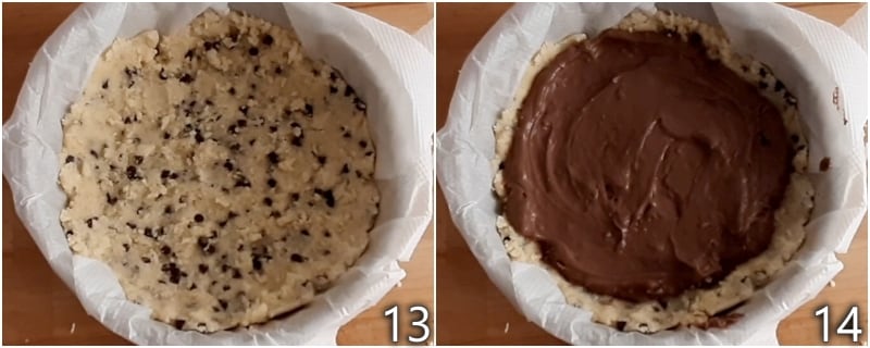 f. fill the cookie tart with chocolate custard