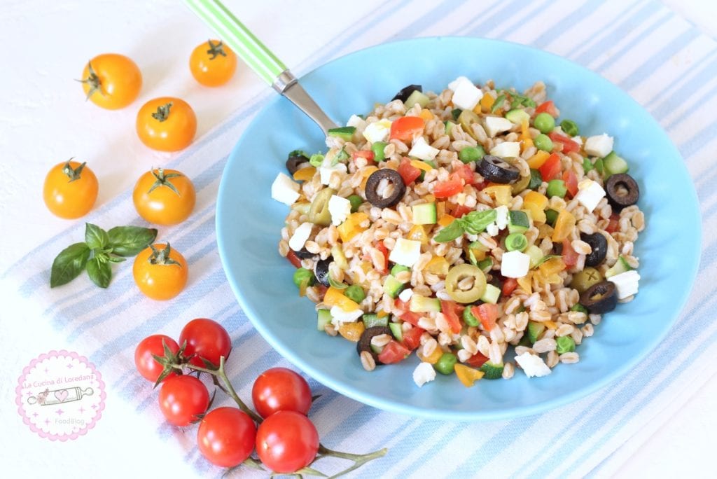 farro salad with cherry tomatoes