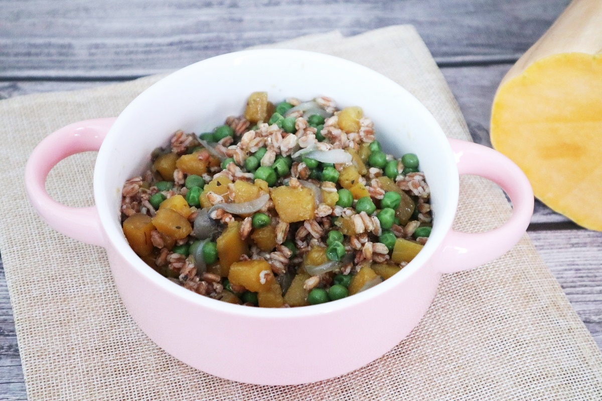 Farro with Butternut Squash and Peas
