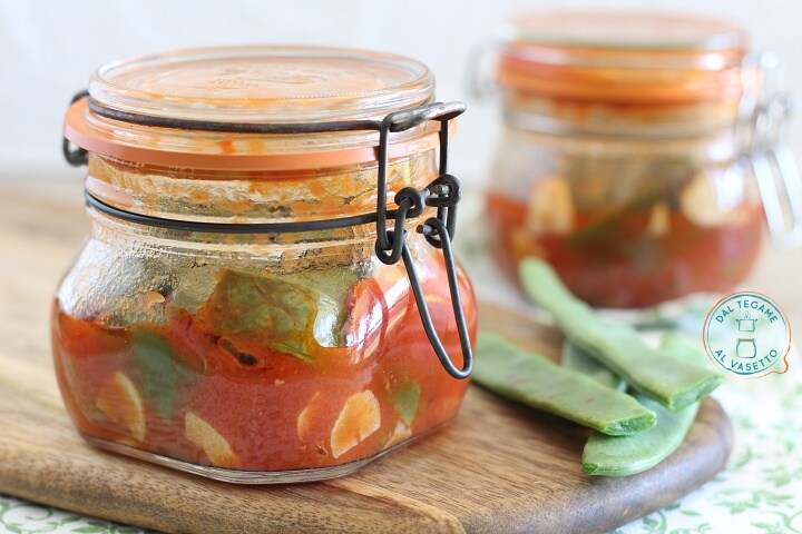 Flat Green Beans in Jar Cooking