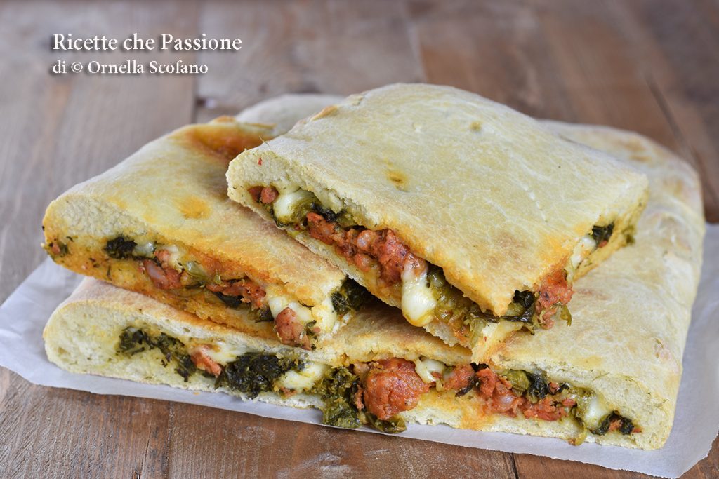 recipe focaccia with broccoli rabe and sausage