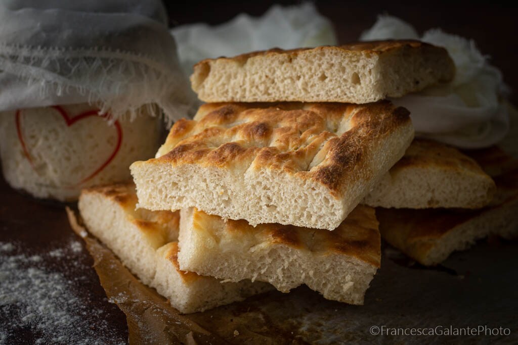 White Focaccia with Sourdough Discard